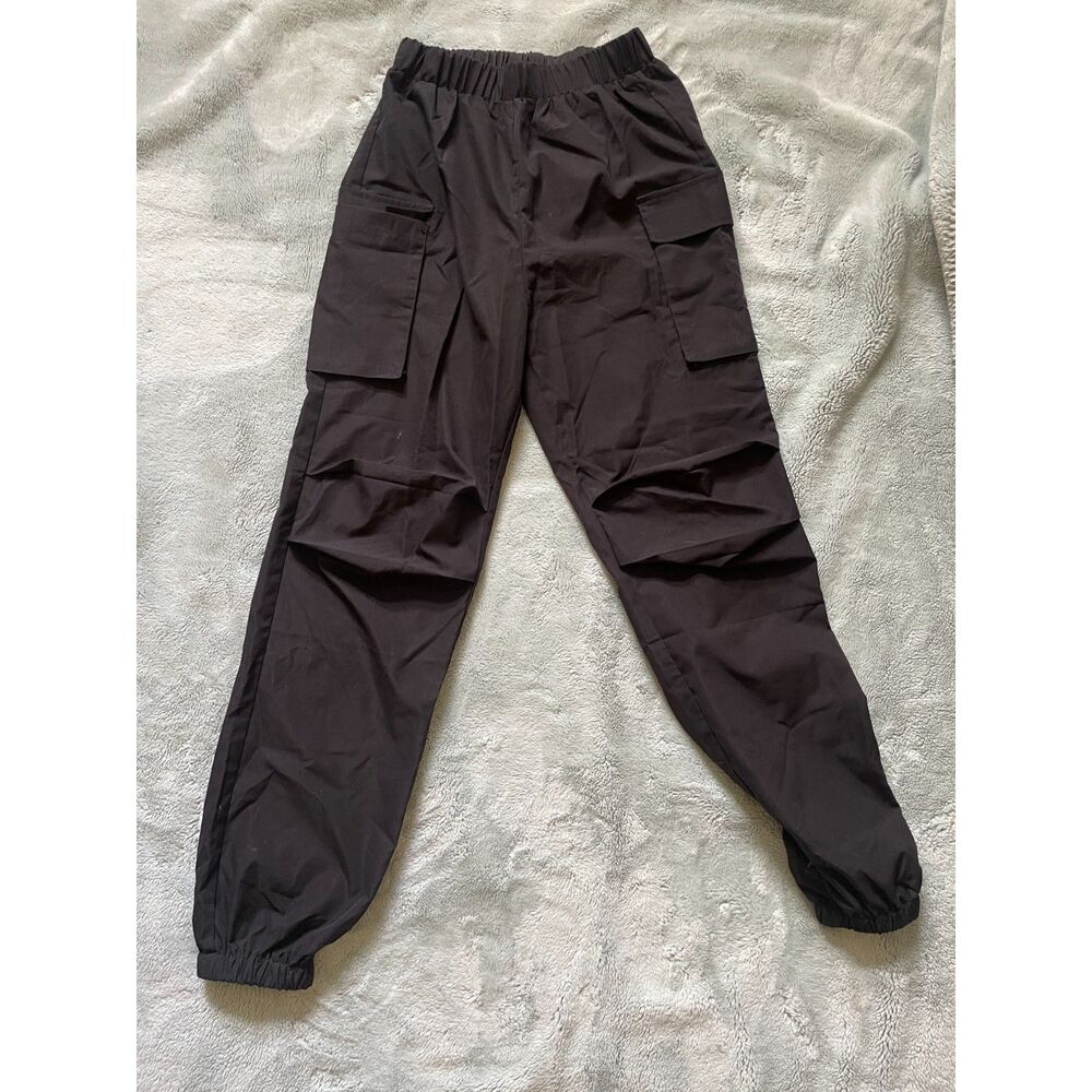 Lightweight Black Cargo Jogger Pants, Women's Size XS / 2 - Picture 1 of 6